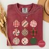 Patterned Christmas Bauble Grid Tee, Ornament Pattern Shirt, Nine Bauble Graphic, Holiday Ornament Tee, Christmas Gift Idea, Xmas Gift