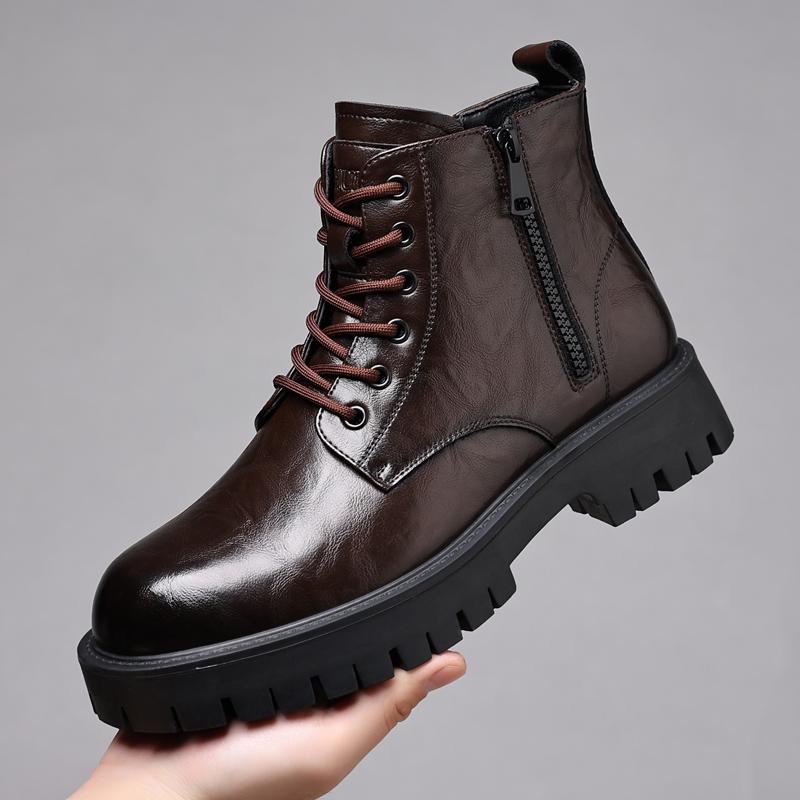 Fashion New Men's Retro Cowboy Boots Leather Shoes Chelsea Boots High Top Men Platform Boots Male Ankle Boots Autumn Winter Shoes