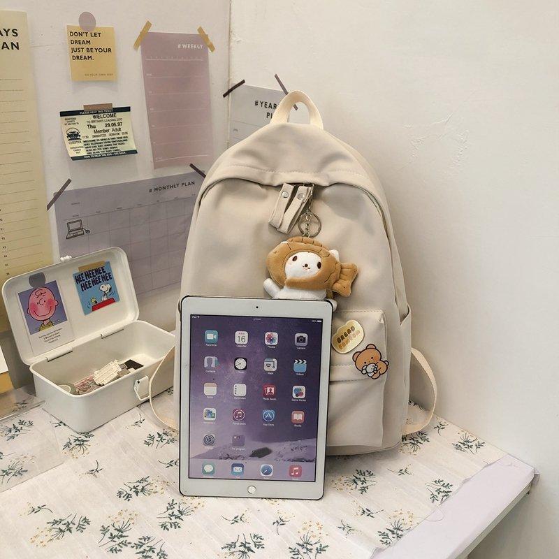 Backpack Junior high school students large capacity simple schoolbag men and women students fashion backpack