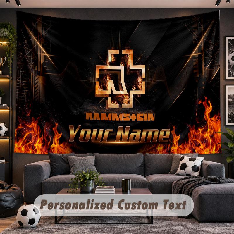 Wall Hanging Tapestry Custom NameRammstein Pattern Personalized Printed Fabric Wall Decor