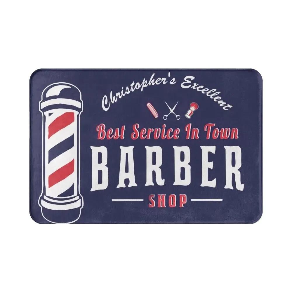 Barber Shop Mat Welcome Doormat Balcony Indoor Corridor Porch Entrance Floor Carpet Machine Washable Floormat Accessories Rug