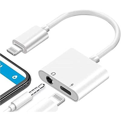Headphones Adapter for IPhone, 2 In 1 Lightning To 3.5 Mm Headphone Jack Aux Audio & Charger Splitter Dongle Adapter