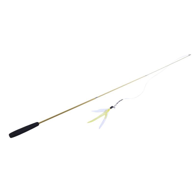 Pet Cat Toy Super Long Three Section Telescopic Rod Cat Teaser Stick Feather Replacement Head Cat Teaser Supplies New
