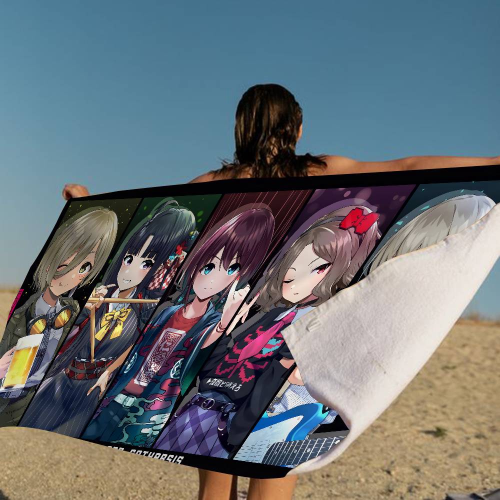 Anime G-Girls Cool Band Cry Big Microfiber Beach Towels Quick Dry Towel Sand Beach Towels Pool Towel For Travel Swim Pool Yoga