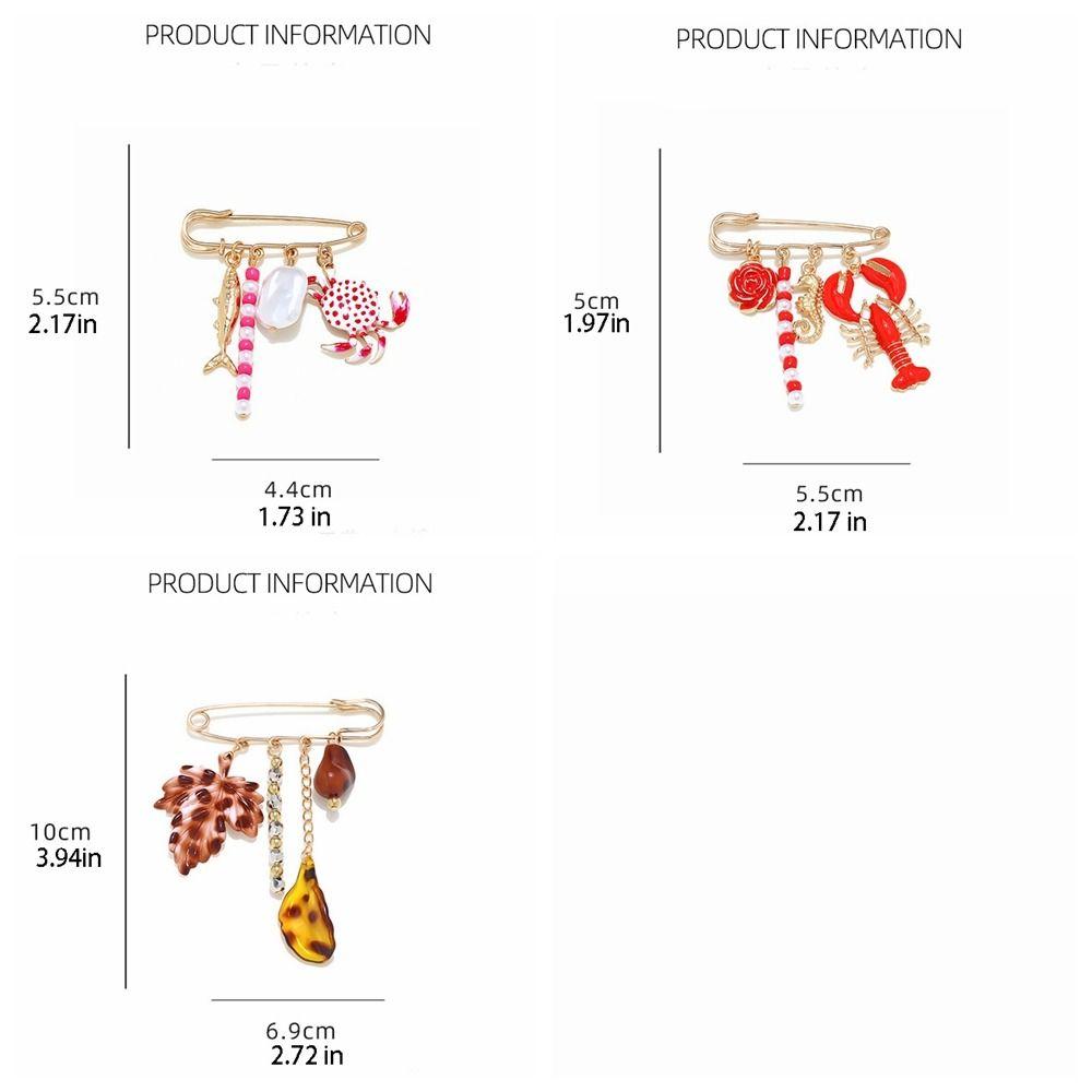 Broche Animal Marin Alliage de Zinc Pinces à Vêtements Métalliques Caractère Éléments Océaniques Pin Cadeau