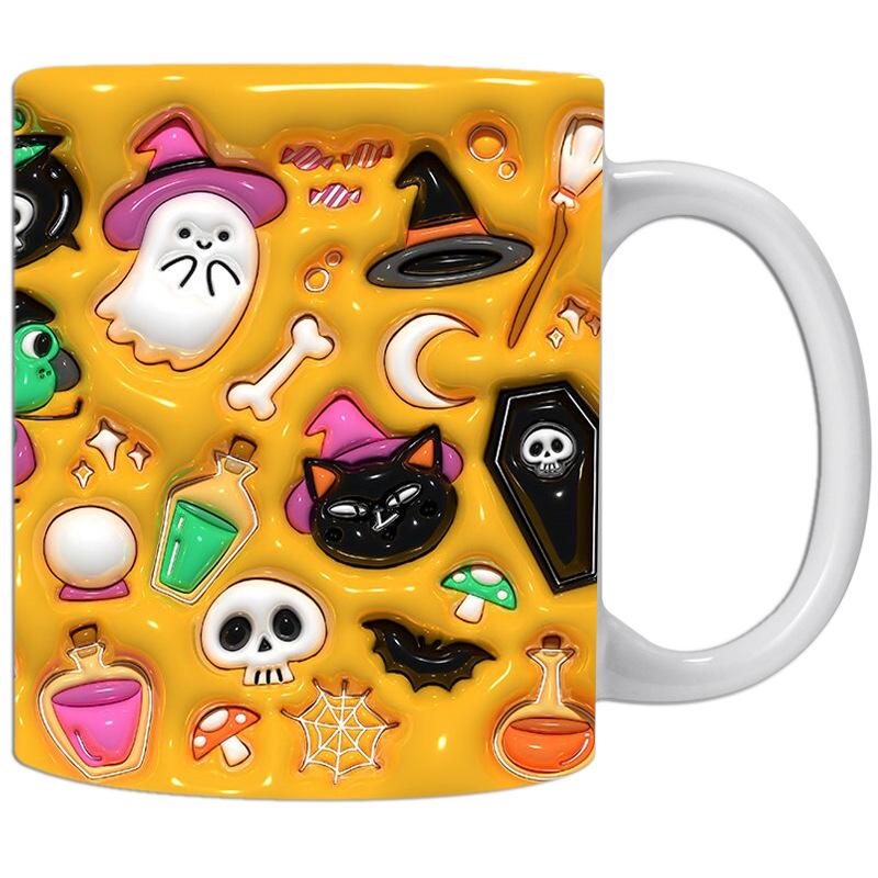 3D Pumpkin Pumpkin Spooky Ceramic Coffee Mark Cup Tea Cup Halloween Halloween Boo