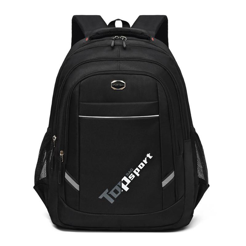 Oxford Fabric Unisex College Student Backpack With Letter Striped Pattern For Travel And School