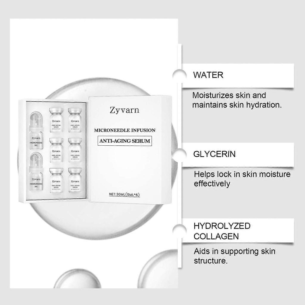 Sistem de Micro-Infuzie pentru Față - Kit Microneedling cu Acid Hialuronic & Colagen - Ser Hidratant & Anti-Rid, Cadouri de Crăciun pentru Femei - 2 Buc
