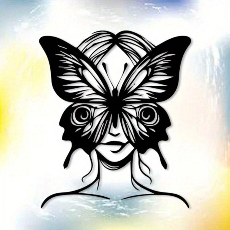 Vintage Metal Wall Art Butterfly Wings Decor