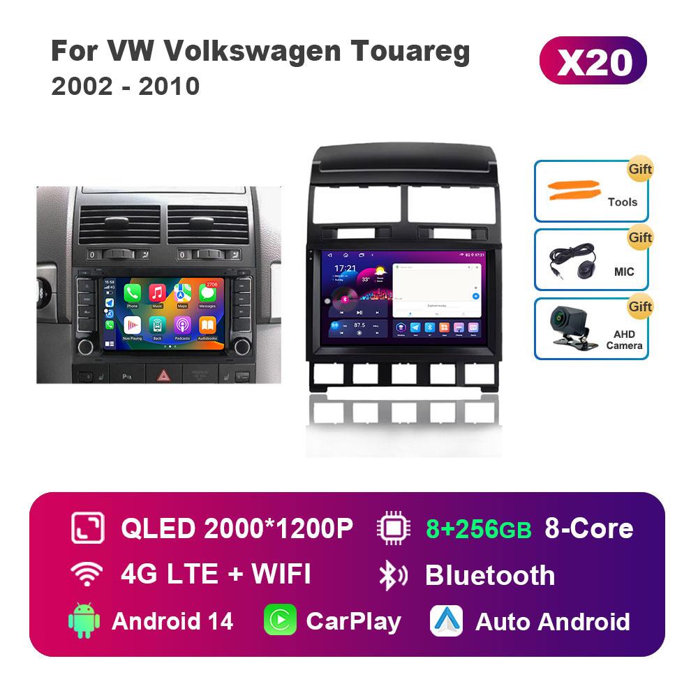 For VW Volkswagen Touareg 2002 - 2010 Car Radio Multimedia Player 4G GPS Navigation Android 14 WiFi DSP Stereo Touch Screen