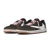 Travis Scott x Jordan Air Jordan 1 Marrone Scuro Rosa Lama Basse Scarpe da Basket Vintage Unisex Nero Marrone DZ4137-700(Team1698-)