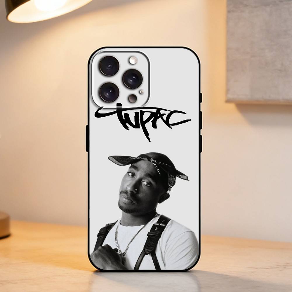 2Pac T-Tupac Shakur Rap Rapper Phone Case For iPhone 17,16,15,14,13,12,11 Plus,Pro Max,XS,Soft Silicone Black Cover