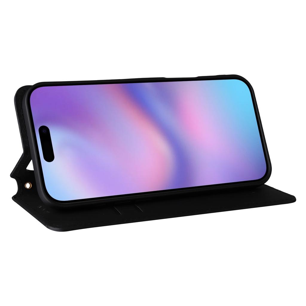 For iPhone Air Case Wallet Rhombus Imprinted Leather Phone Cover