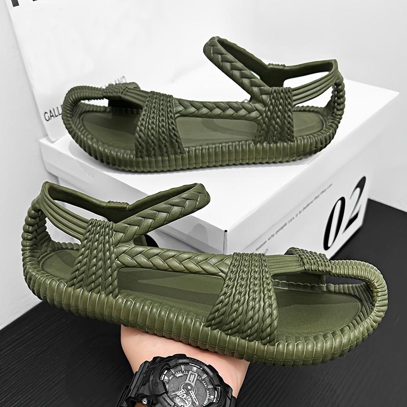 Vintage Inspired Women's Flat Sandals Solid Color EVA Material Roman Ethnic Styles for Beach and Streetwear