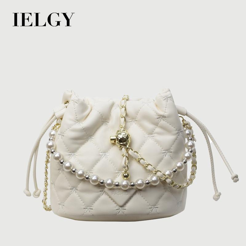 IELGY Summer Diamond Embroidered Bucket Bag All-Match Chain Crossbody Bag