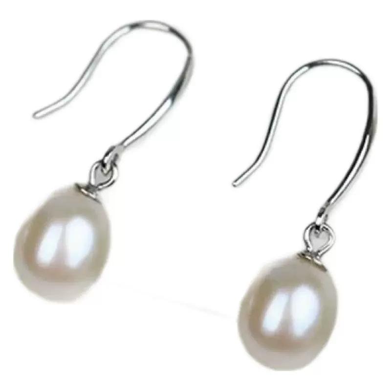 Lan Yun Jewelry Natural freshwater pearl earrings, women's style S9Silver fashion versatile teardrop pearl earrings