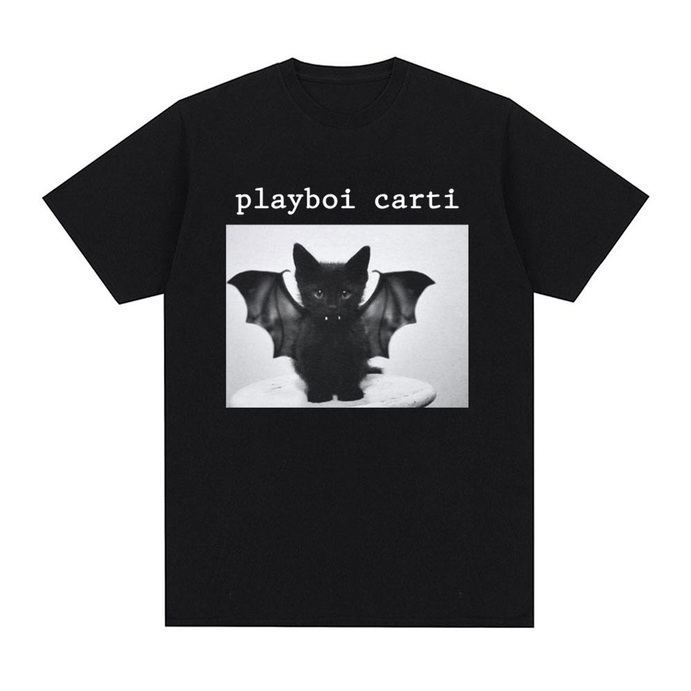 Rapper Playboi Carti Kat Grafische Print T-shirt Vintage Jaren 90 Vintage Hip Hop T-shirt Mode Casual Oversized T-shirts Streetwear