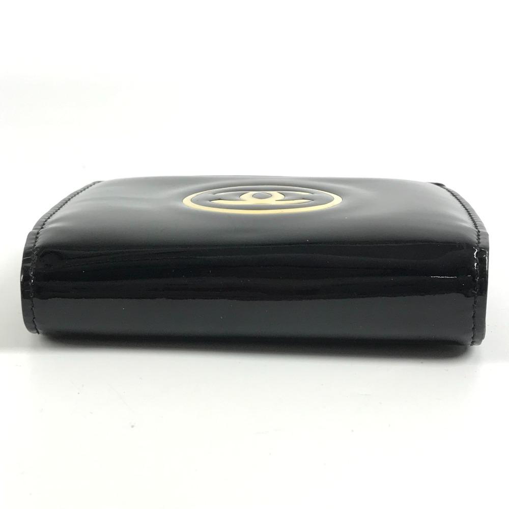 CHANEL Makeup palette CC CC Mark logo Compact Folded wallet enamel Black/White