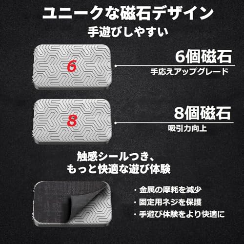 OBEST Fidget Toy, Magnetic Metal Push Fidget Slider, Time Killer, EDC Stress Relief, Push Cards, Push and Pull Blocks, Adult Gift, Present for Christm