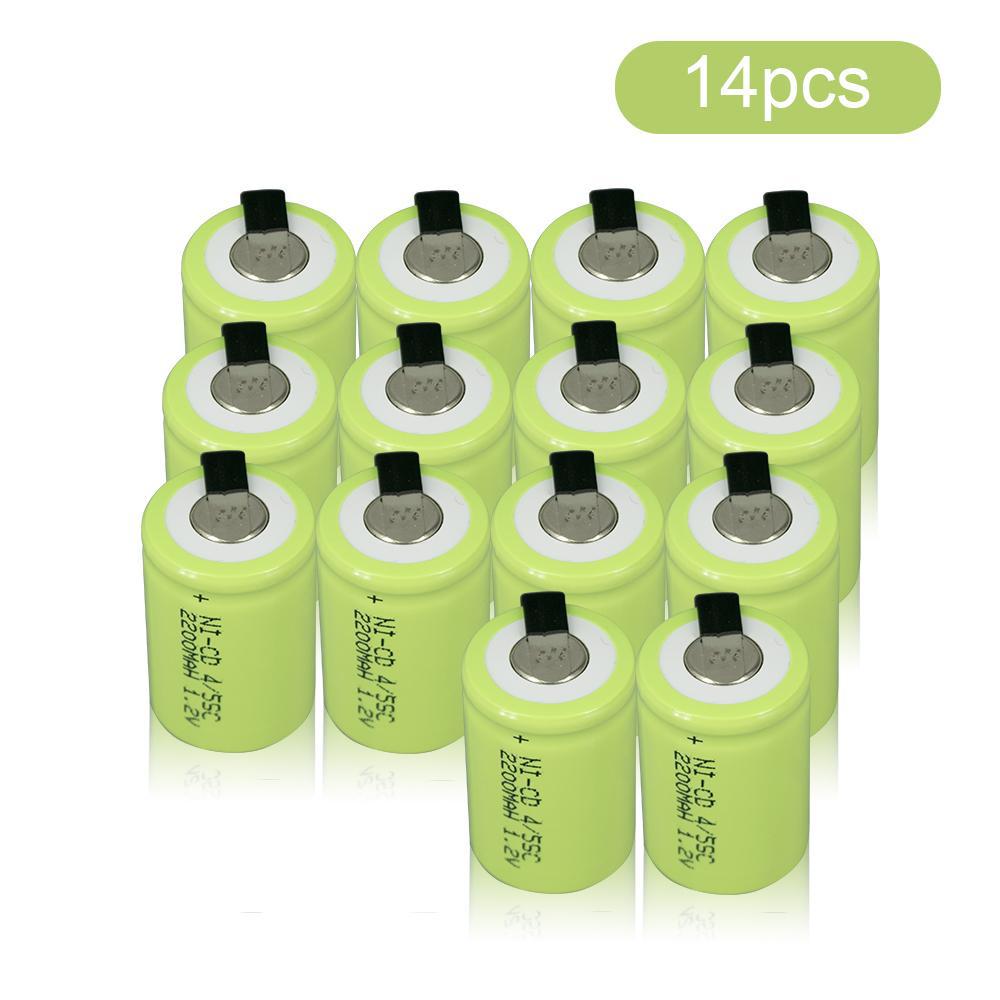 1.2V 2200mAh 4/5SC Battery 4/5 Sub C NI-CD Cell with Welding Tabs Rechargeable Battery for Screwdriver Electric Hand Drill