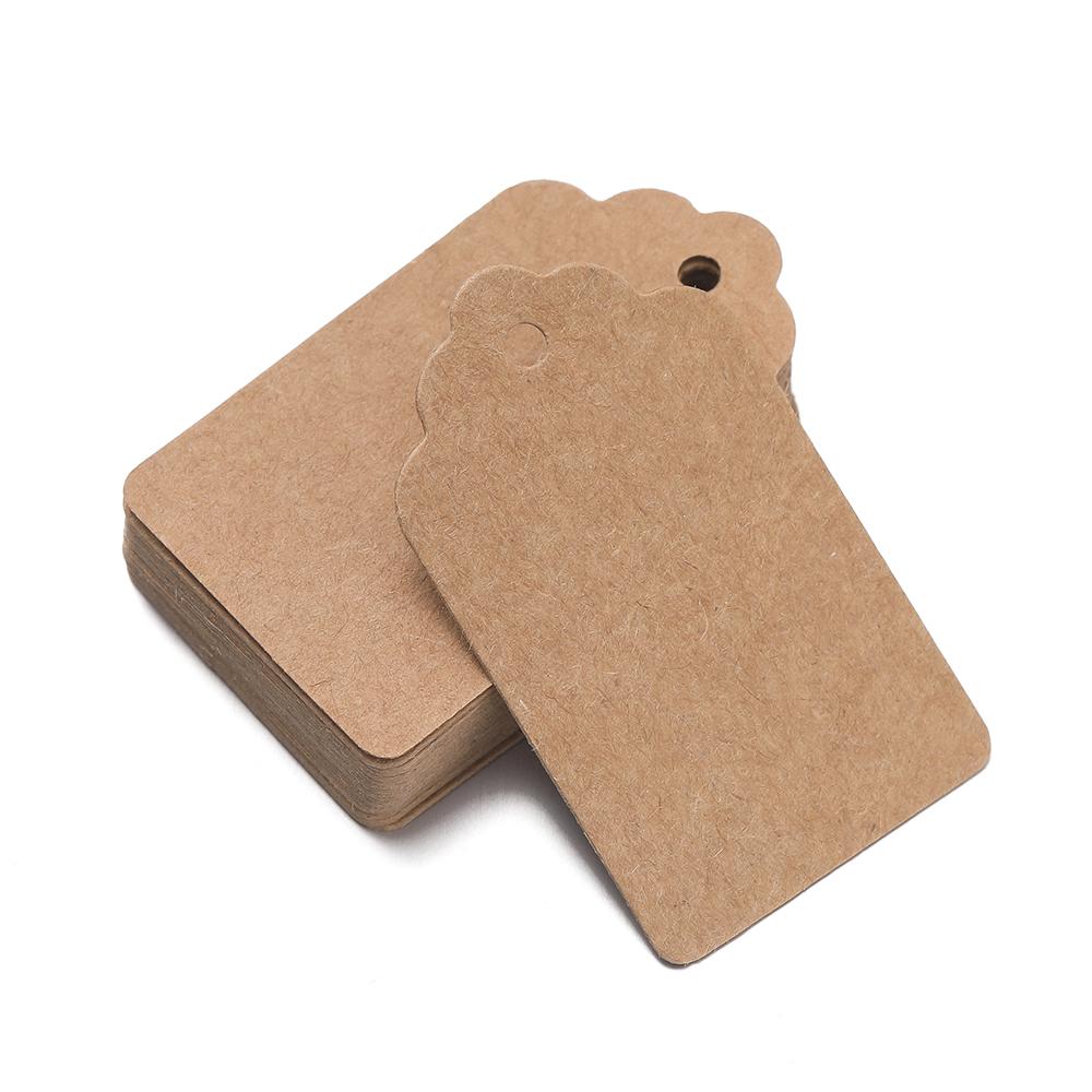 100pcs/Lots Kraft Paper Gift Tags Blank Tags Writable Hang Tags for Price Tags Gifts Jewelry Display Packaging