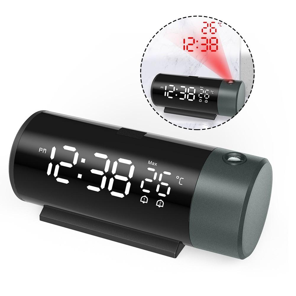 Projection Clock USB Rechargeable Electronic Clock Dual Alarm Clock