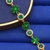 Romantic Flower Design Fresh Green Heavy Industry Zircon Bracelet European and American Fashion Exquisite Bracelet 2026