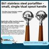 Coffee Machine Handle Stainless Steel Binaural 58mm Solid Wood Handle Universal for Single and Double Nozzles