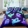 Halloween Decorations Duvet Cover Twin Cartoon Pumpkin Comforter Cover Lantern Ghost Quilt Cover Kids Boys Girls Holiday Gifts