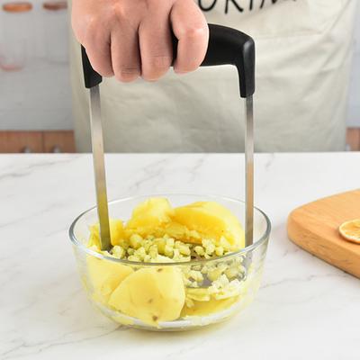 Potato Masher with Ergonomic Handle Food Grade Portable Hand-held Vegetable Fruit Smasher Stainless-Steel Kitchen Tool