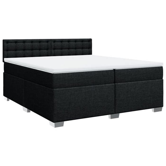 VidaXL Sommier à lattes de lit avec matelas Noir 200x200 cm Tissu 3288311