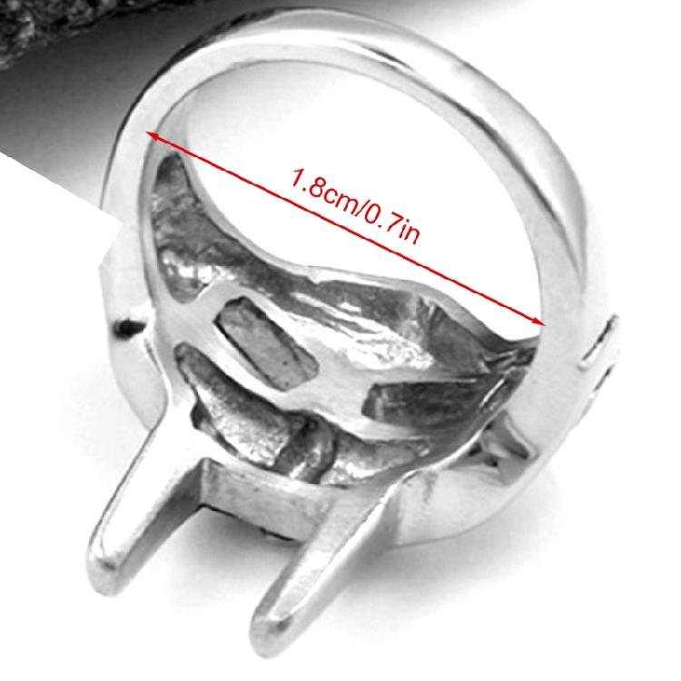 Doom Mask Åpnering Ring for Menn Justerbar Punk Stil Egyptisk Farao Mannsring Smykke Cosplay Event Tilbehør