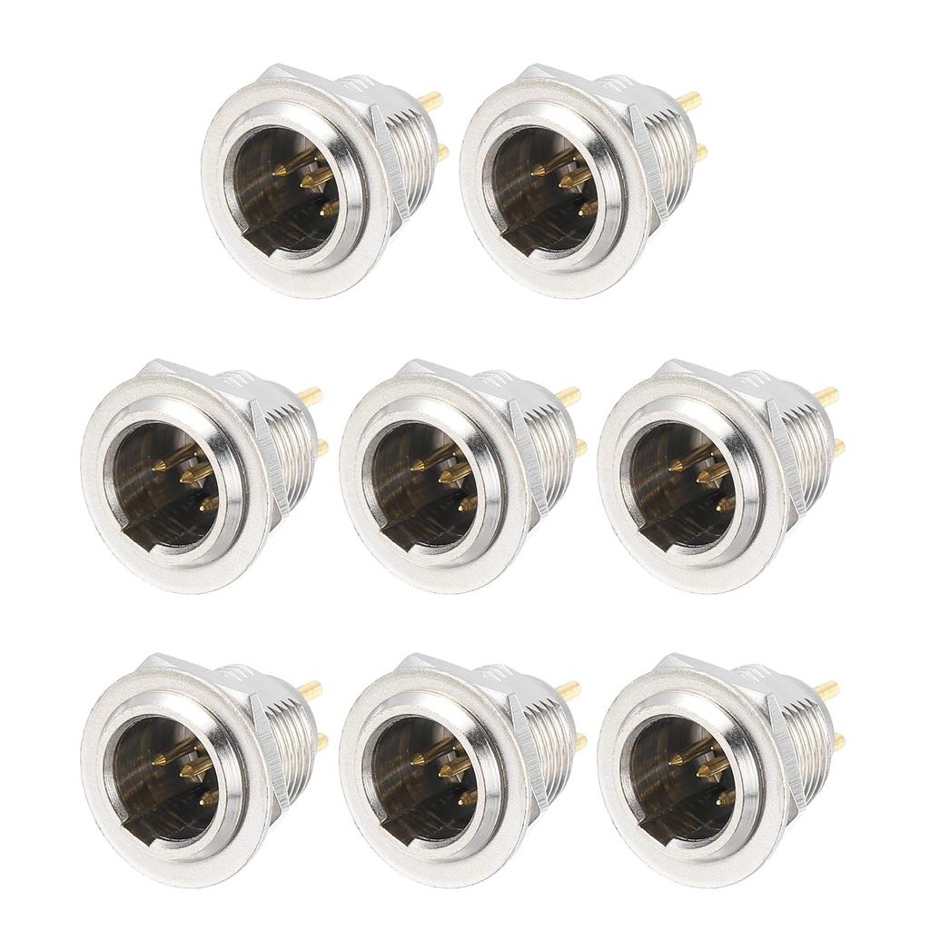 uxcell 8-Pack 4-Pin Mini XLR Male Connector TA4F Jack Adapter Plug Replacement Cable Terminal for Microphone, Audio Amplifier, Mixer, Recording Pen,