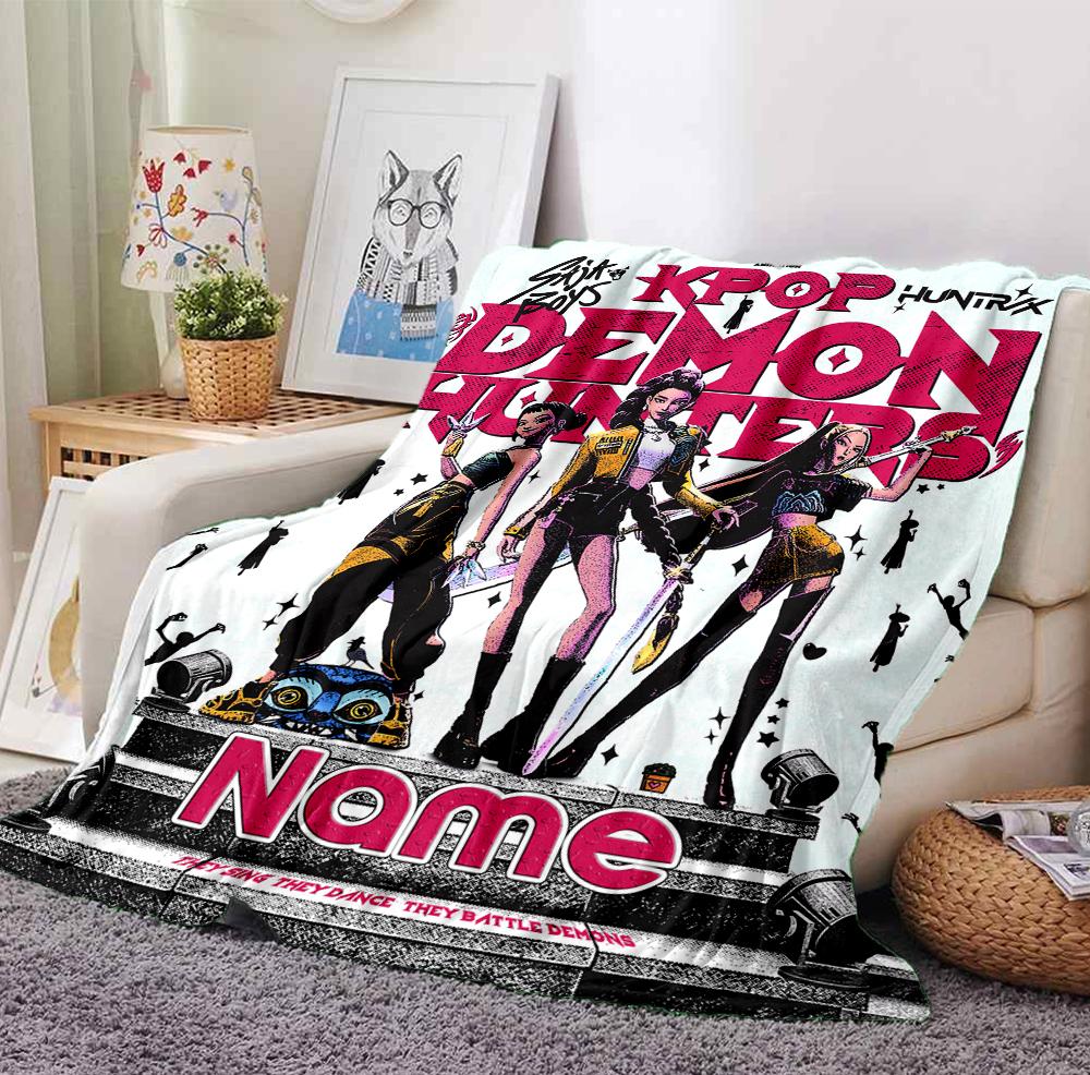 Custom Name Sword Warrior Flannel Blanket Throw Blanket Soft Warm Sofa Bed Home Decor Unique Gift