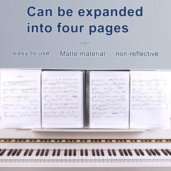 A4 Band Folder 4-Sided Spread Easy Operation 40 Sheets Piano Music Score Holder for Home