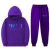 Unisex Oversized Hoodie Jogger Set With Letter Print Thick Cotton Warm Tracksuit Winter Casual Sportwear