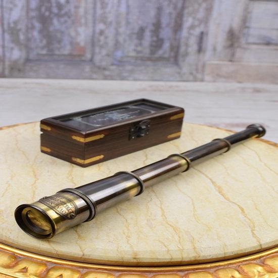 

Люнет в элегантной подарочной коробке - Телескоп - Винтажные морские аксессуары - Подарок для моряка