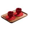 Ceramic Retro Master Cup: Personal Tea Brewing and Tasting Cup, Festive Wedding Red Design