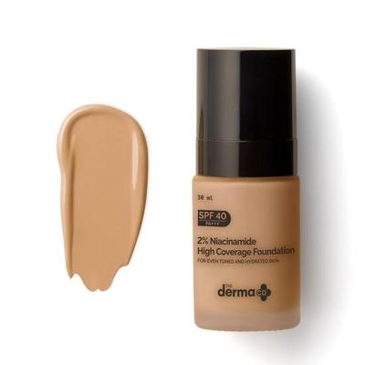 The Derma Co 2% Niacinamide Medium Coverage Matte Liquid Foundation For All Skin Types With 1% Hyaluronic Acid & Spf 40 Pa+++ For 12 Hour Long Stay