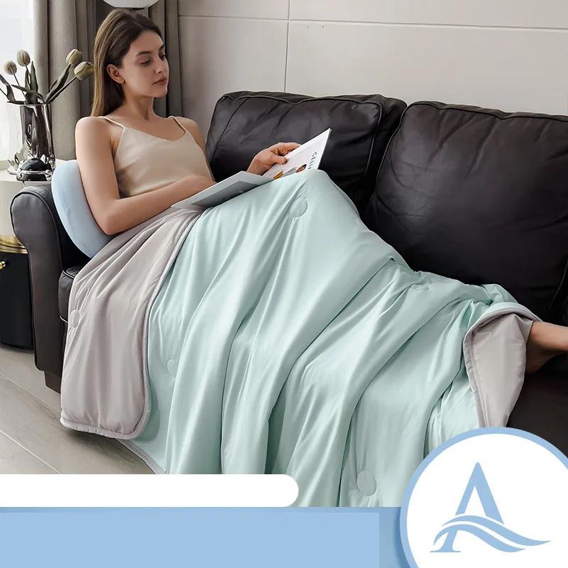 2026 Air Condition Comforter for Summer Pure Color Ice Silk Cooling Blanket Lightweight and Smooth Summer Cold Quilt Cooling Blanket for Bed