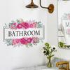 Bathroom Toilet Flower Signage Wall Stickers for Bathroom Decor Room Decor Aesthetic Home Decoration Accessories Toilet Stickers