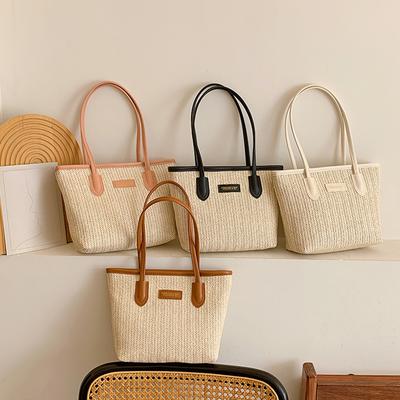 Weaving Fashionable Korean Style Splicing Handbag Spring New Fashion Casual One Shoulder Armpit Bag Tote Bag for Women