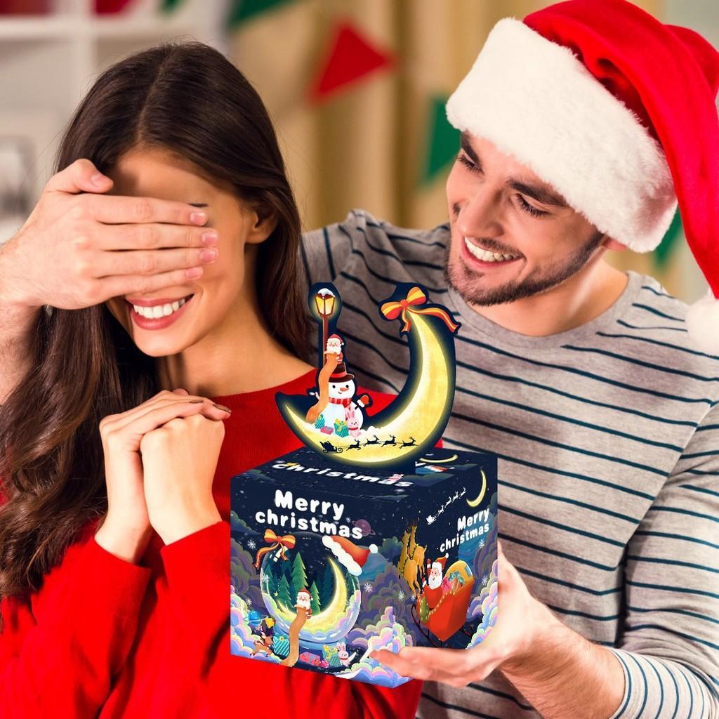 Christmas Santa Money Box With Gift List In Deep Blue Festive Decorations Event