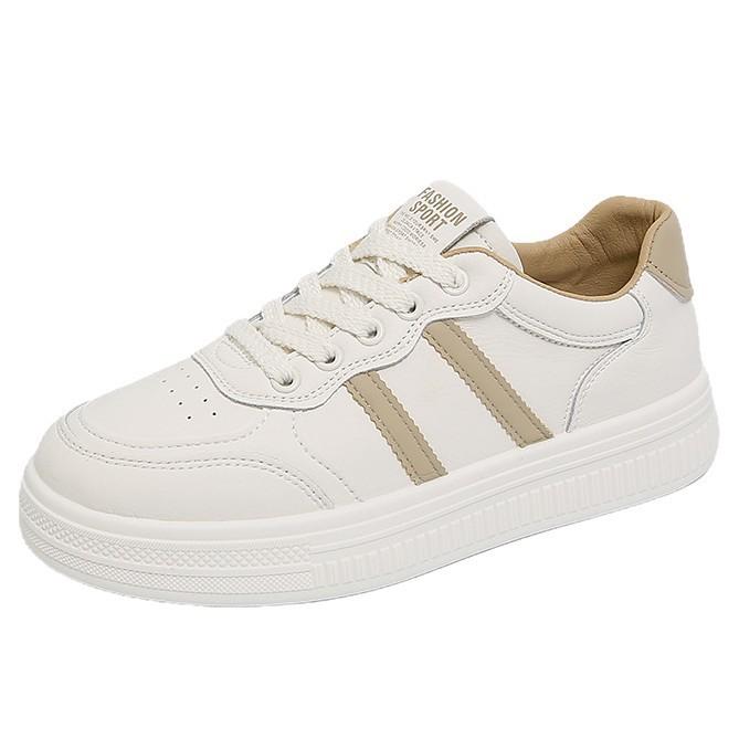 Små vita skor damskor 2025 vår och höst nya mångsidiga vardagliga sportskor studenter lätta och bekväma platta basplattsskor