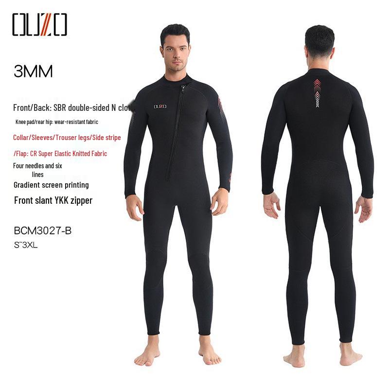 

Теплый гидрокостюм OUZO толщиной 3 мм для мужчин и женщин - сверхэластичный CR, устойчивый к медузам, для зимы, сноркелинга, серфинга и водных видов спорта. 3XL