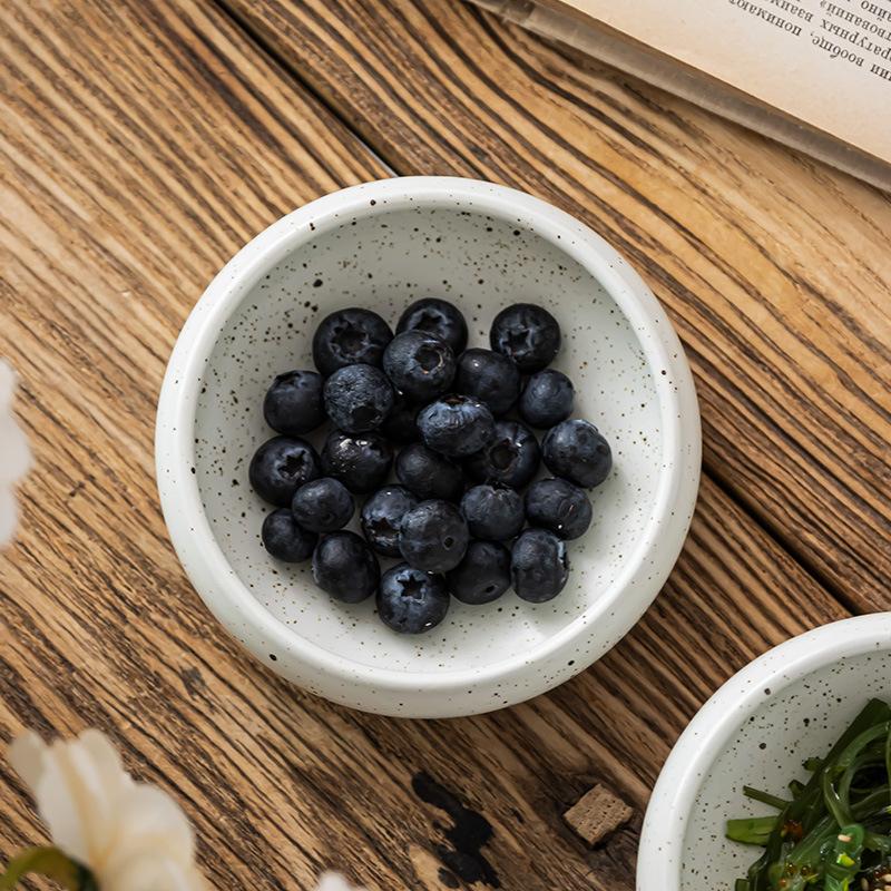 Japanese Sesame Glazed Plate, Household Plate, Ceramic Taste Plate, Retro Style Round Plate, Tableware, Small Vegetable Plate, Fruit Plate.