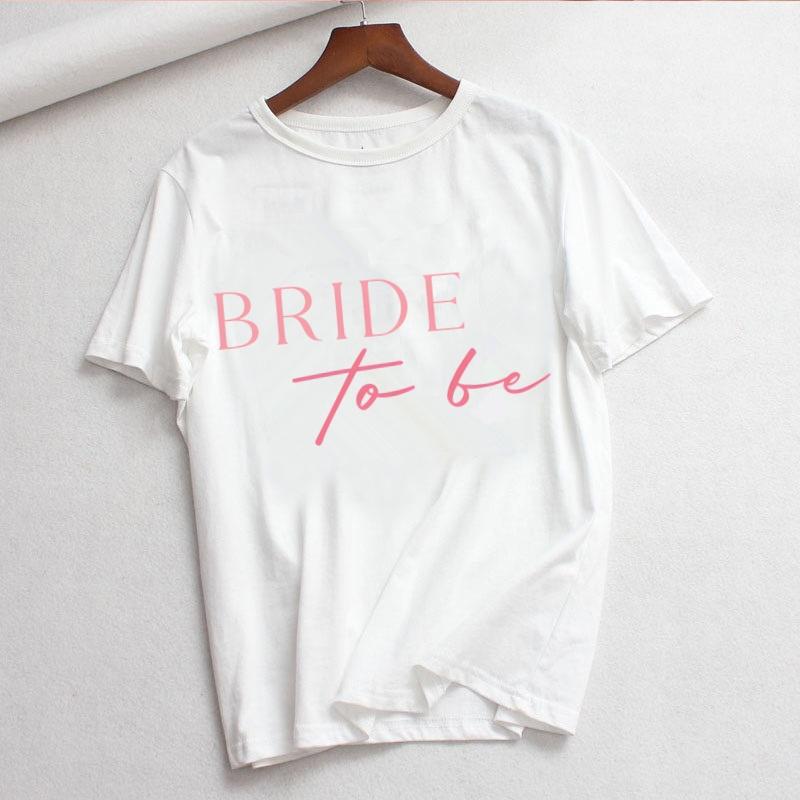 Bride Letter Wedding Bride To Be Bridal Hen Bachelorette Party Wedding Decoration Bridesmaid Women T Shirt Harajuku Korean