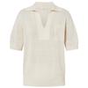 Edition Women's Silk Linen Short Sleeve Polo Knit Shirt