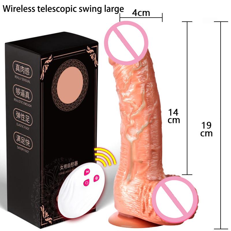 Telescopic Vibrating Dildos for Women Foreskin Testicles Dildo Anal Vaginal Stimulation Sex Toys Female Masturbation Heat Penis