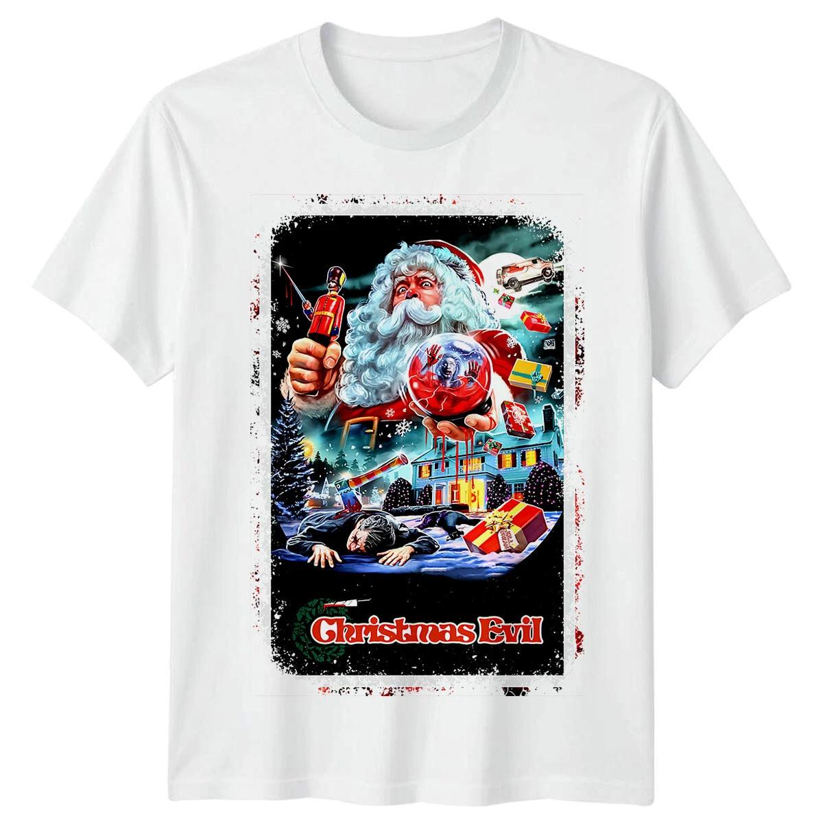 

Рождественское зло (1980) Футболка с фильмом Всесезонная Ретро Чистый хлопок Повседневная Мода Харадзюку Мужская и Женская Уличная Одежда 2XL